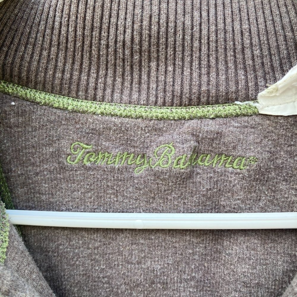 Tommy Bahama 1/4 Zipped Green Sweater, Size XL - Picture 7 of 9